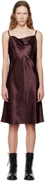 DRAE Burgundy Cowl Neck Slip Minidress