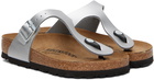 Birkenstock Silver Gizeh Sandals