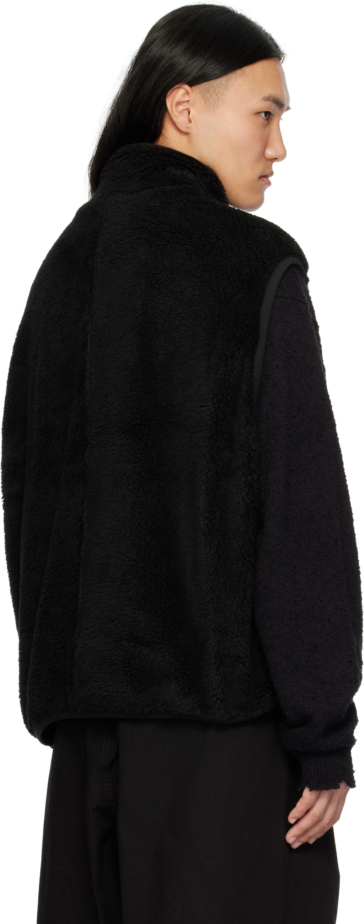 Maison MIHARA YASUHIRO Black Wide Boa Vest