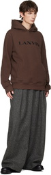 Lanvin Brown 'Lanvin' Embroidered Cotton Hoodie