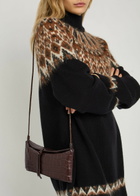 Staud Eve Crocodile-effect Leather Clutch - Brown - One Size