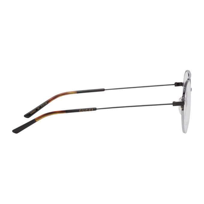 Gucci Black Semi-Rimless Glasses
