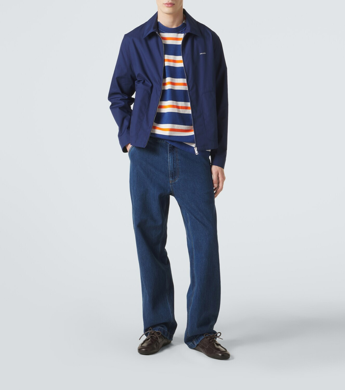 Prada Shuffle leather boat shoes
