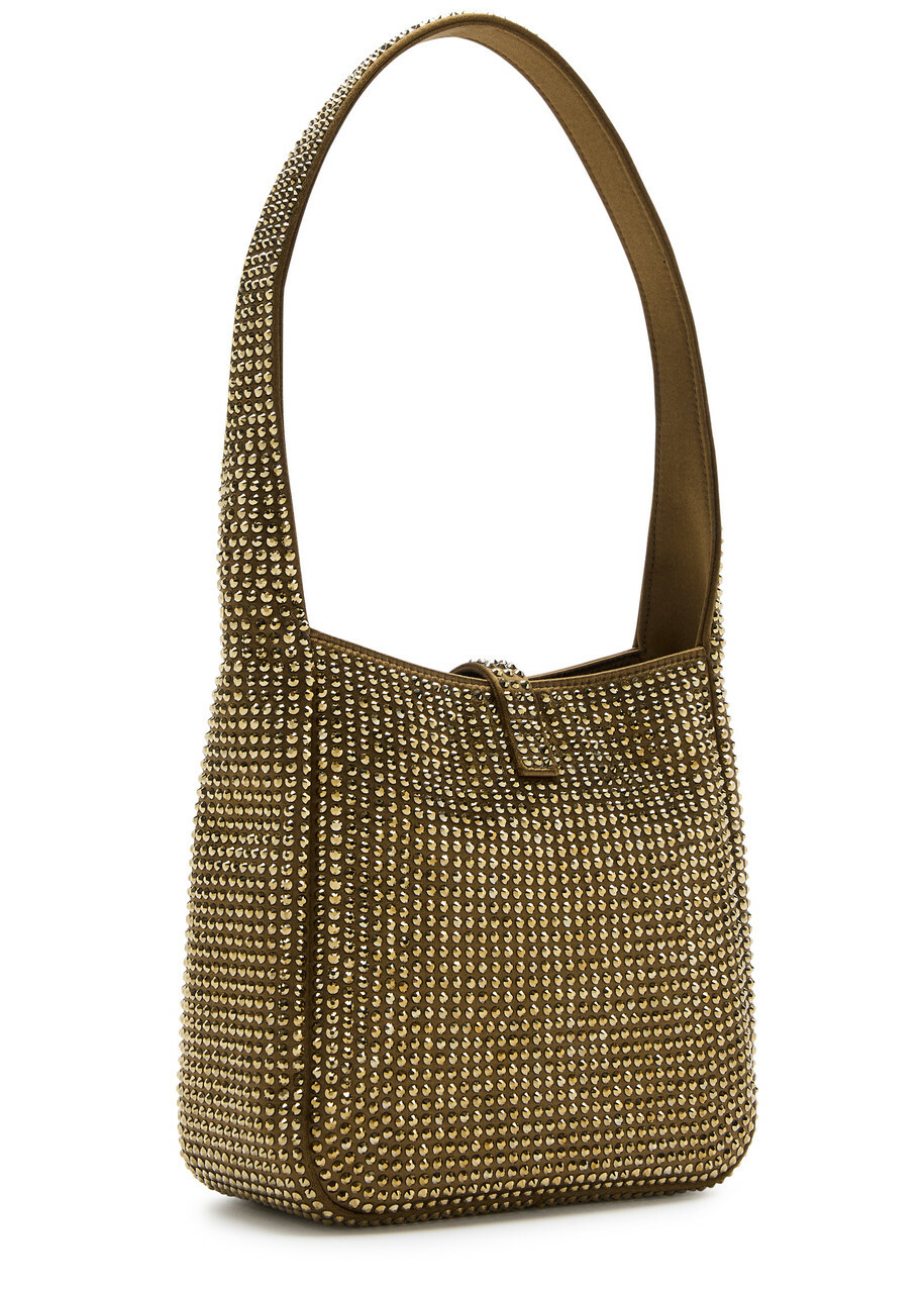 【関税&送料込】Saint Laurent Embellished Satin Mini Le 5 A Le 5 à 7 Mini embellished satin shoulder bag in brown