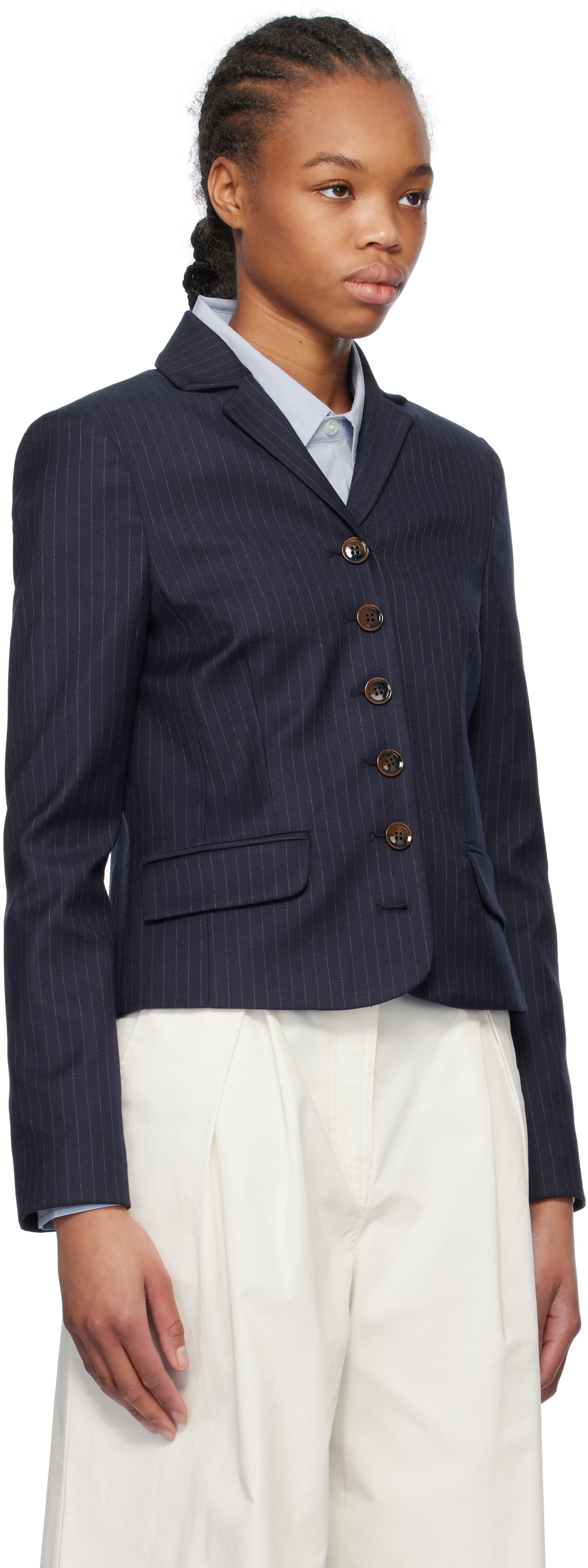 The Garment Navy Denver Mini Blazer