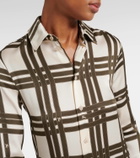 Burberry Ribbon Check silk shirt dress