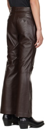 Ernest W. Baker Brown Flare Leather Pants