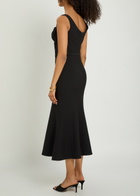 Roland Mouret Belted Crepe Midi Dress Black