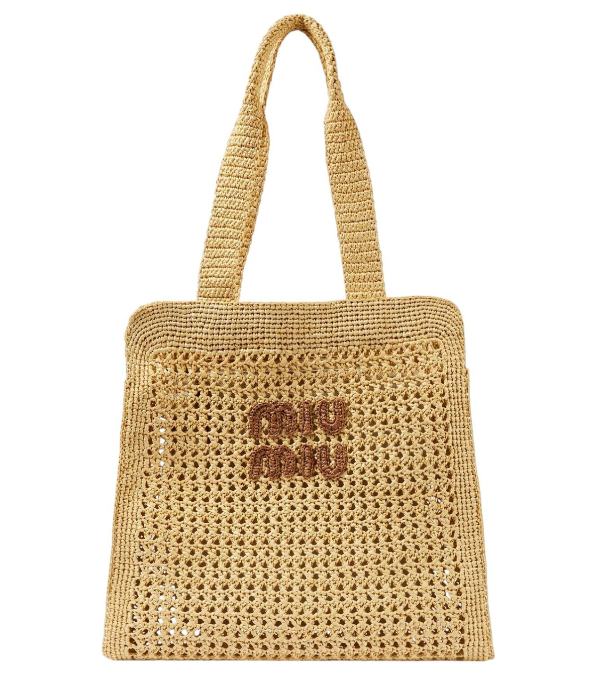Miu Miu Medium logo woven tote bag Miu Miu