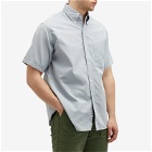 Nanamica Men's Short Sleeve Button Down Wind Shirt in Greyish Navy