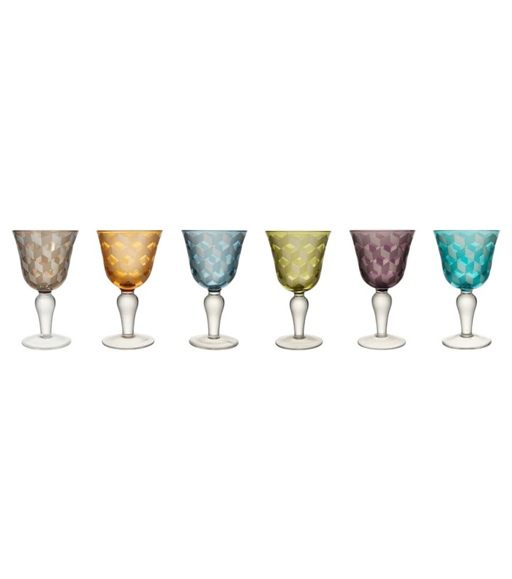 Photo: Polspotten Blocks set of 6 wine glasses
