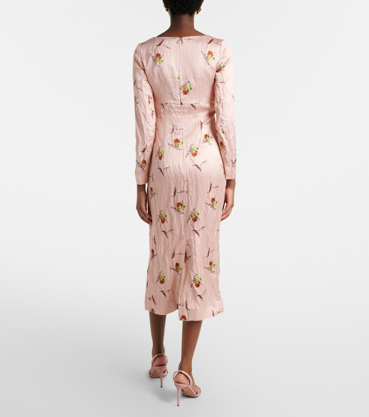 Emilia Wickstead Renne floral satin midi dress