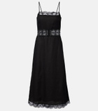 Staud Amalina lace-trimmed linen midi dress