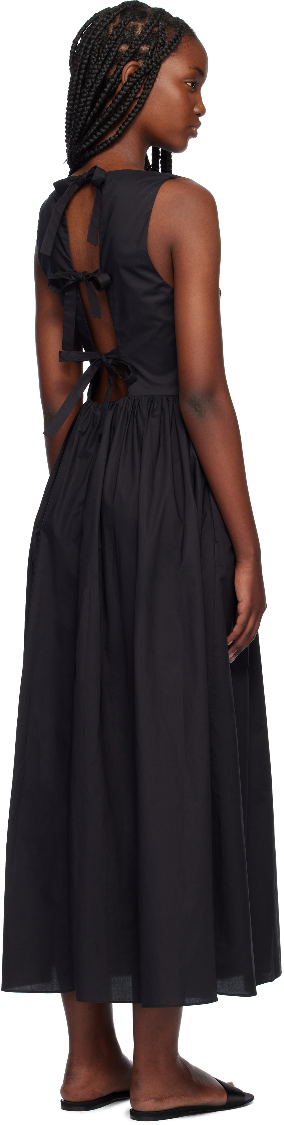 Matteau Black Tie Back Midi Dress Matteau