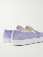 LOEWE - Terra Vulca Rubber-Trimmed Suede Slip-On Sneakers - Purple