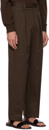 LEMAIRE Brown One Pleat Trousers