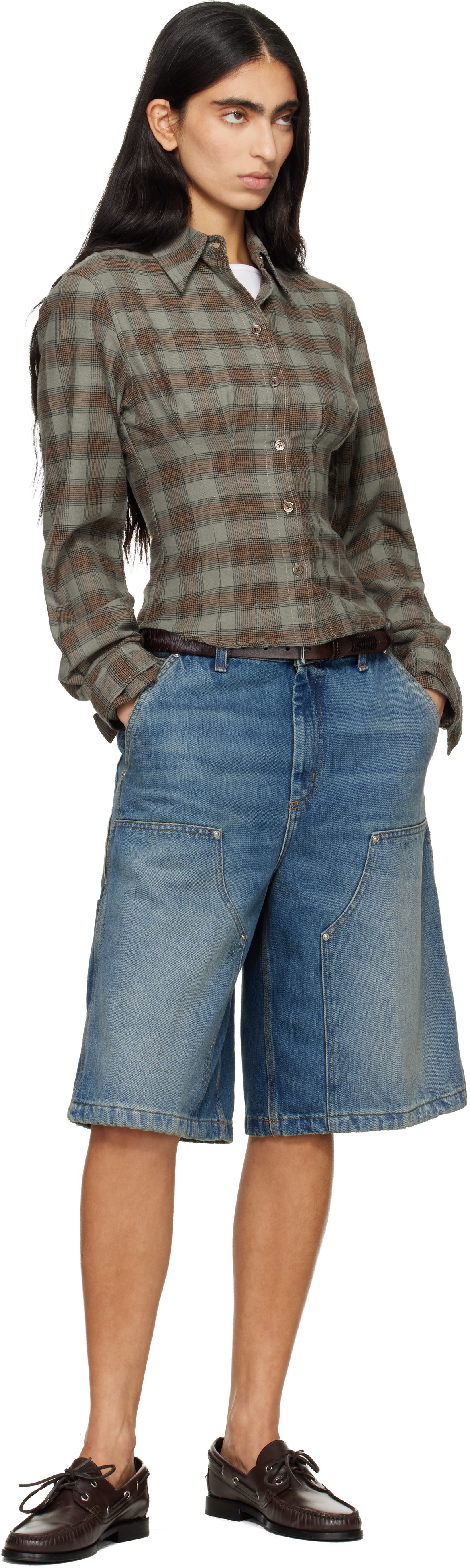 Carhartt Work In Progress Blue Nixon Double Knee Denim Shorts