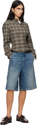 Carhartt Work In Progress Blue Nixon Double Knee Denim Shorts
