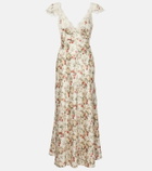 Dôen Fiona lace-trimmed silk midi dress