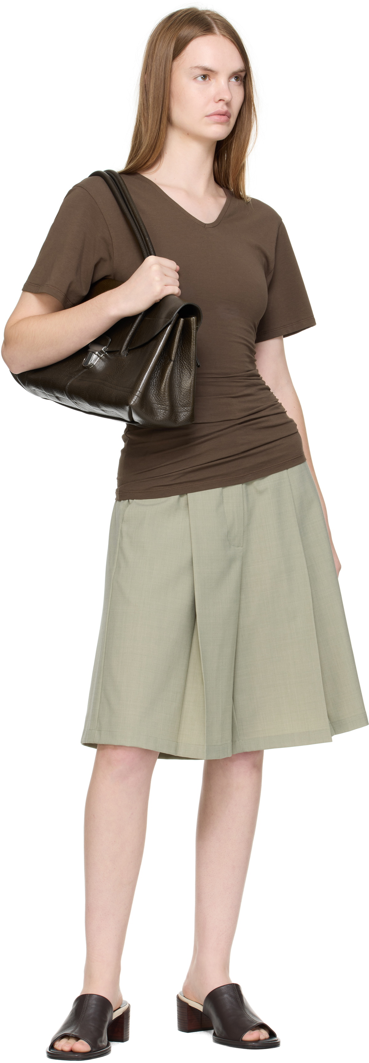 BY FAR Brown Francisco Lamb Nappa Leather Heeled Sandals