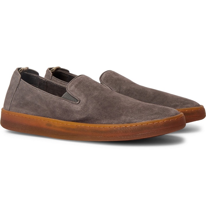 Photo: Officine Creative - Key Suede Slip-On Sneakers - Gray