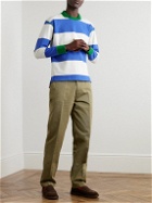 Drake's - Striped Cotton-Jersey Sweatshirt - Blue