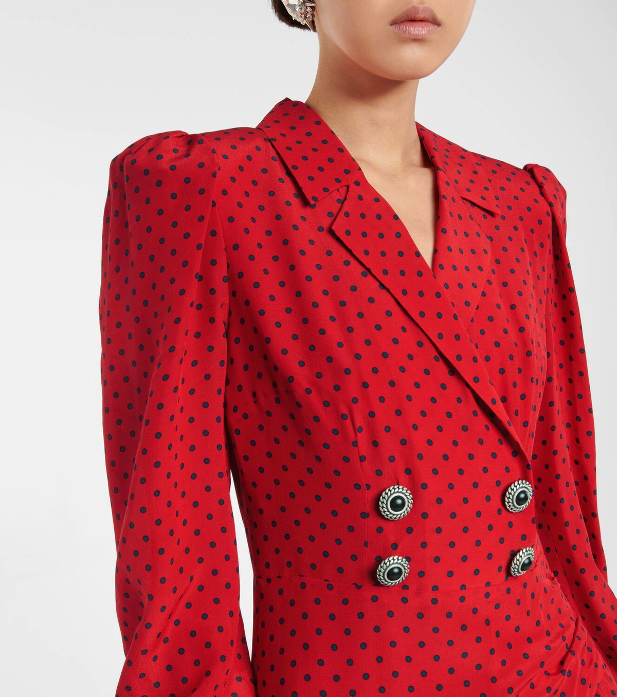 Alessandra Rich Polka-dot silk midi dress