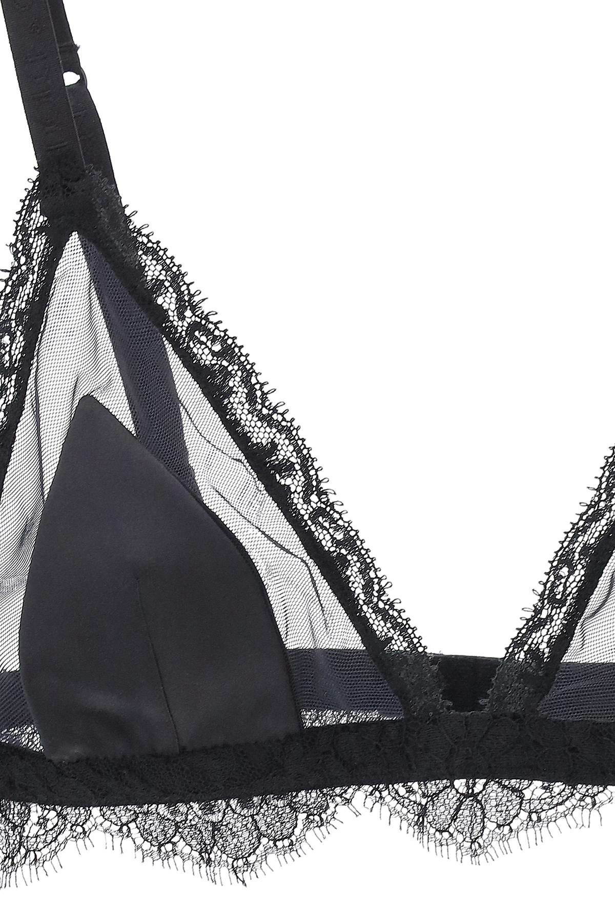 ブラジャー Dolce & Gabbana Triangle Satin And Lace Bra DOLCE & GABBANA triangle satin and lace bra Black Dolce