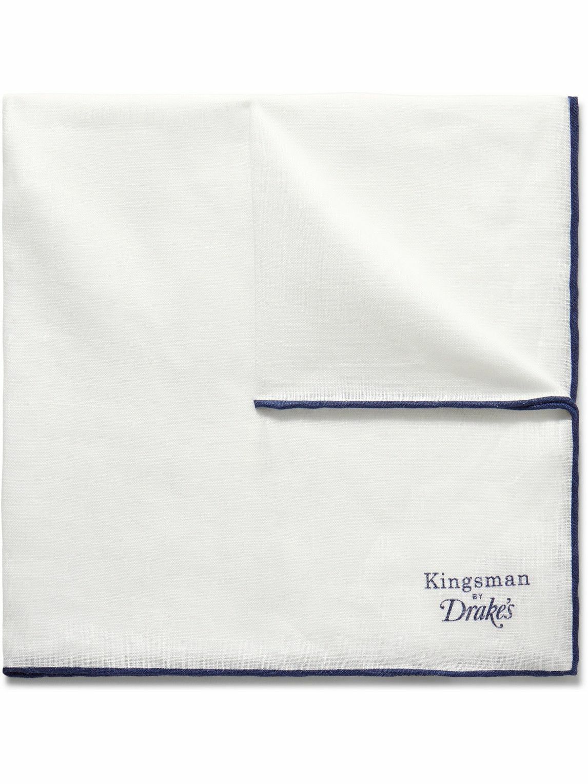 Kingsman - Drake's Logo-Print Linen Pocket Square