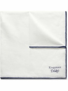 Kingsman - Drake's Logo-Print Linen Pocket Square