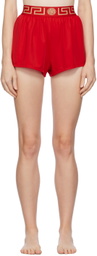 Versace Underwear Red Greca Swim Shorts
