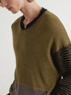 Enfants Riches Déprimés - Go Ask Alice Striped Cotton Sweater - Yellow