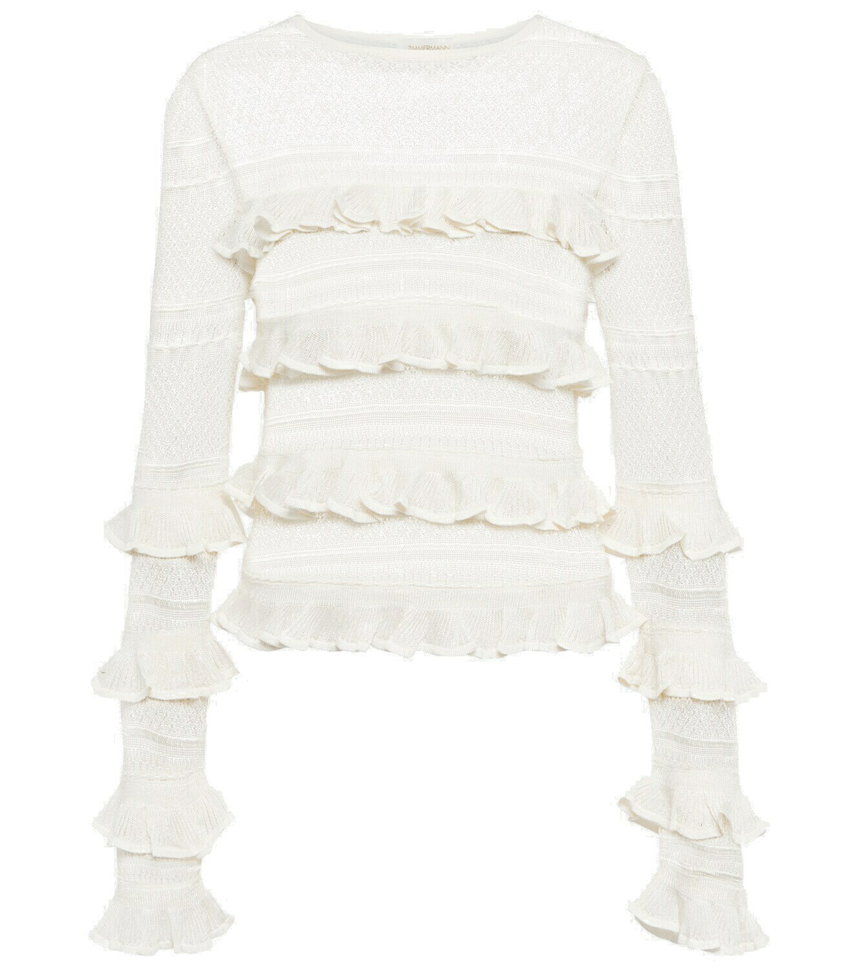 Zimmermann - Wonderland ruffle-trimmed top Zimmermann