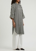 Day Birger ET Mikkelsen Noe Striped Satin Midi Shirt Dress Black