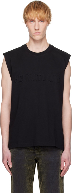 Photo: Helmut Lang Black Embossed Logo Tank Top