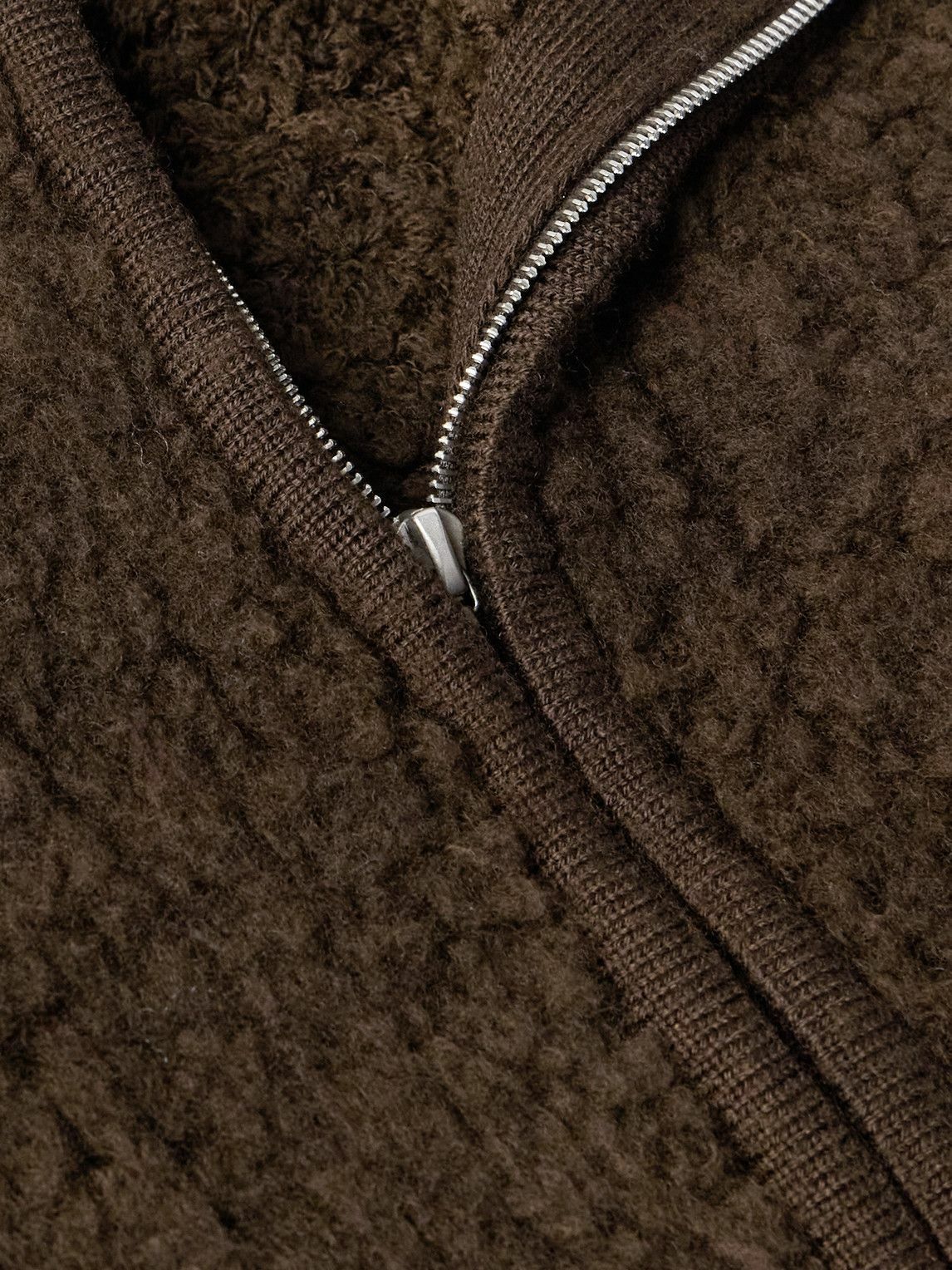 Auralee - Boa Wool-Blend Bouclé Half-Zip Sweater - Brown