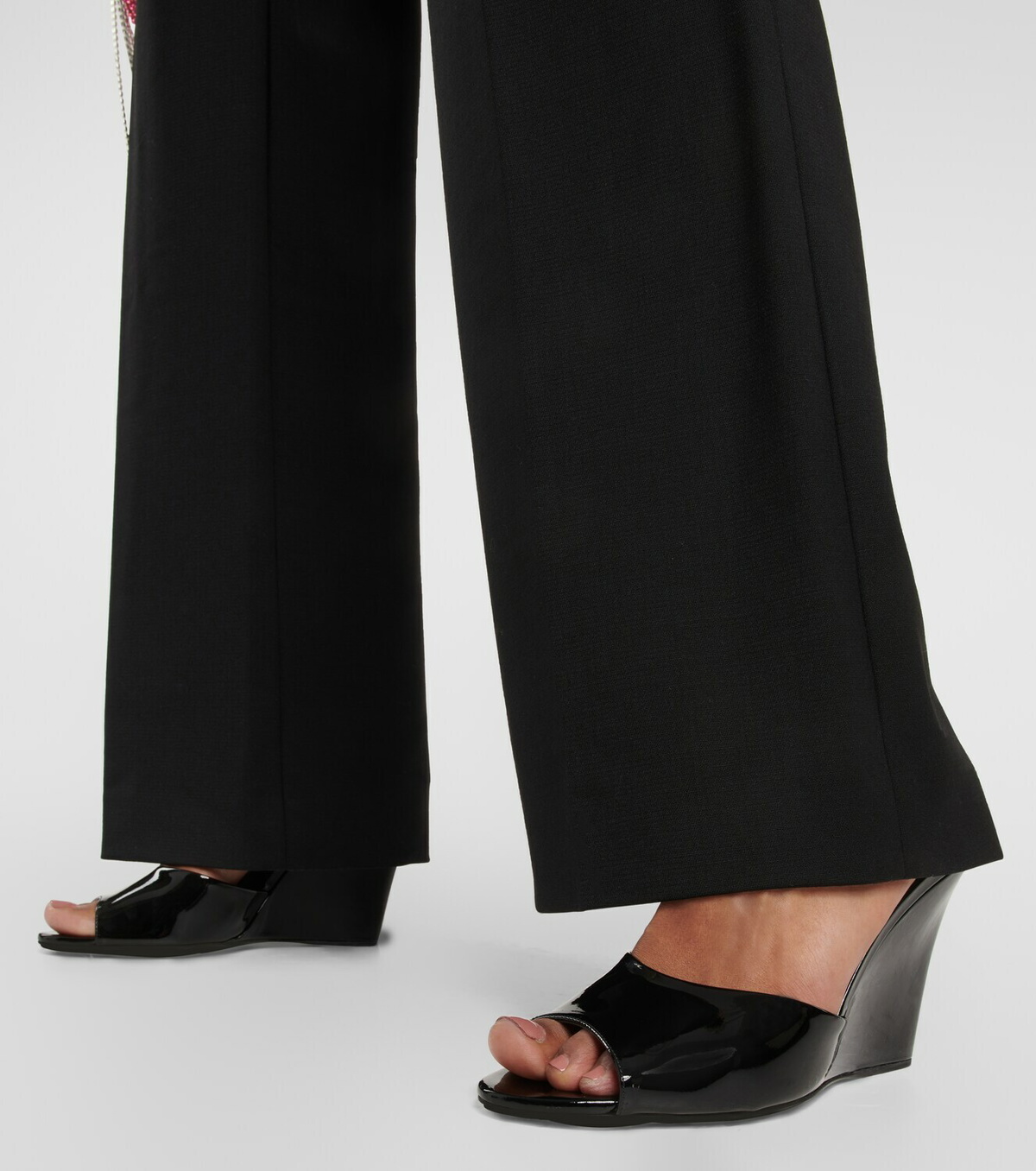 サンダル・ミュール PARIS TEXAS Green Leather Wanda Mules Paris Texas - Wanda metallic leather wedge mules Paris Texas