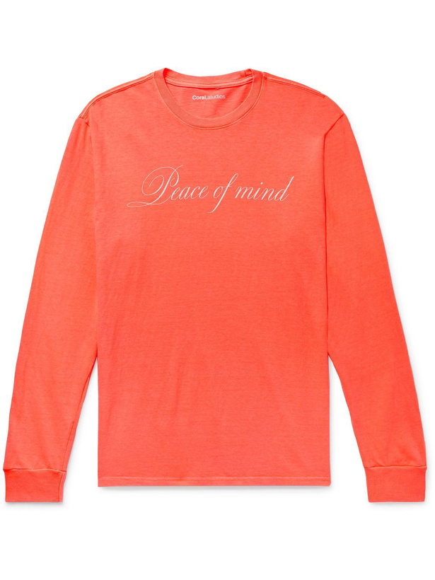 Photo: Coral Studios - Printed Cotton-Jersey T-Shirt - Orange