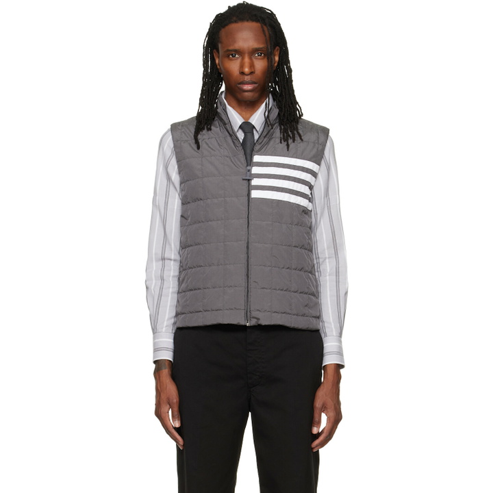 Photo: Thom Browne Gray Ripstop Light Weight Down Vest
