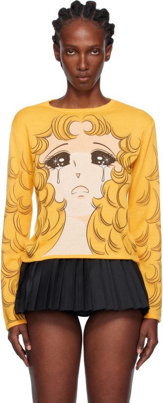Photo: Pushbutton Yellow Crying Girl Fitted Knit Sweater