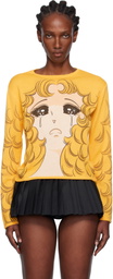 Pushbutton Yellow Crying Girl Fitted Knit Sweater