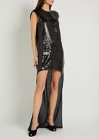 Courrèges Sequin-embellished Tulle Mini Dress Black