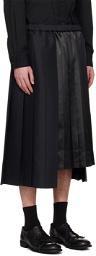 Black Comme des Garçons Black Pleated Midi Skirt