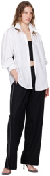 Alexander Wang White & Black Pre-Styled Cropped Cami Shirt