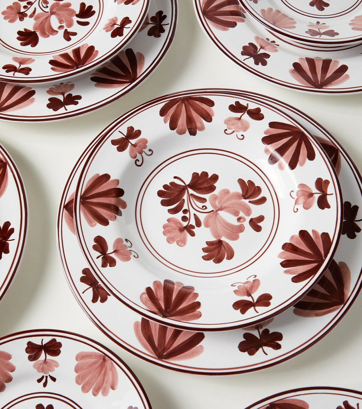 Cabana Blossom set of 2 ceramic soup plates