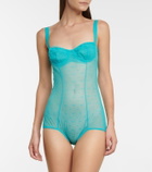 Dolce&Gabbana DG jacquard tulle bodysuit