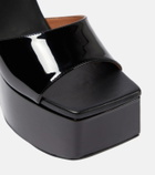Alaïa Patent leather platform wedge mules