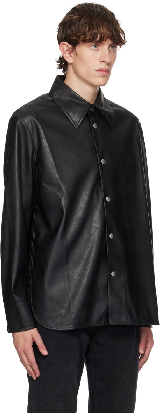 Séfr Black Rainier Faux-Leather Shirt Séfr