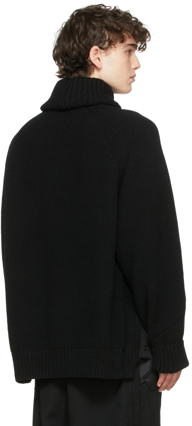 Sacai Black Wool Detachable Turtleneck Sweater Sacai