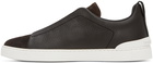 ZEGNA Brown Triple Stitch Sneakers